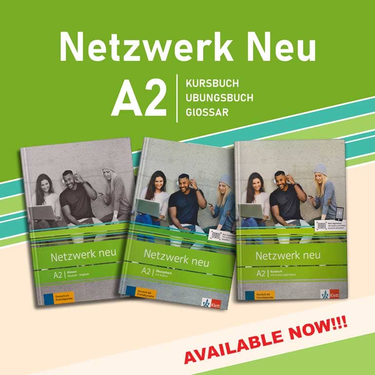 Netzwerk Neu A2 ( KURSBUCH + UBUNGSBUCH+ GlOSSAR ) ( Color print ) ( A4 Size )